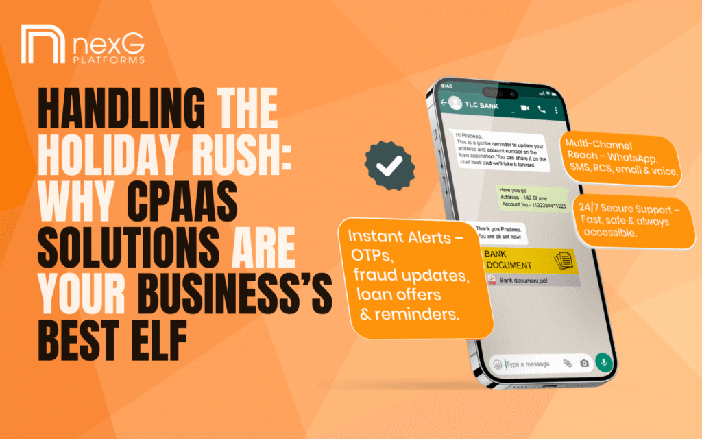 Enterprise using CPaaS platform to send SMS, WhatsApp, Voice, and Email updates to customers