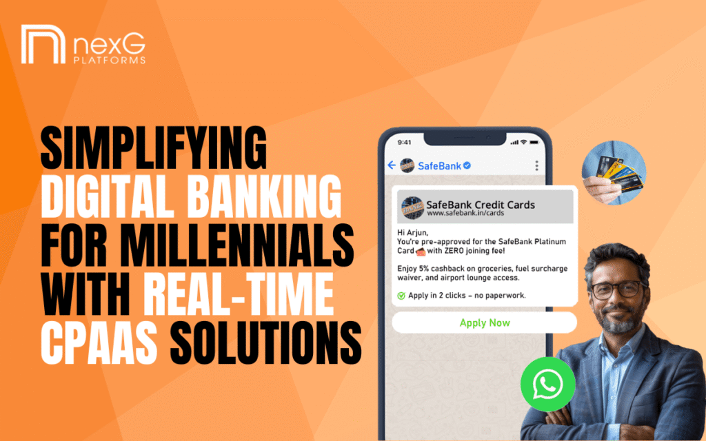 Banking customer completing digital onboarding via WhatsApp and SMS with secure KYC and payments