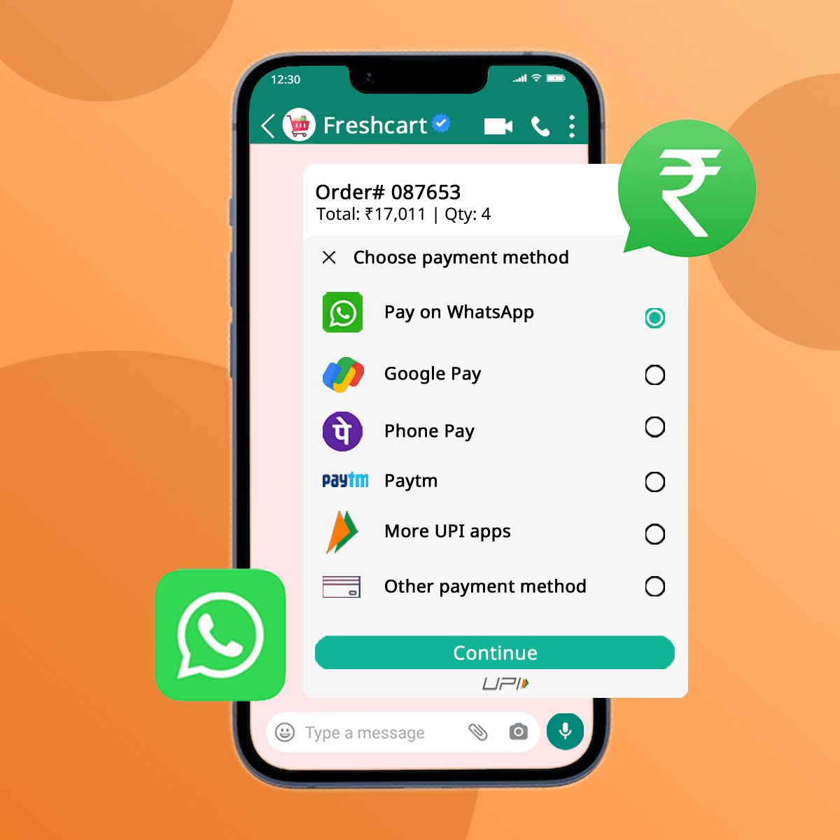 WhatsApp Payment Integration , WhatsApp UPI Payments